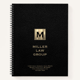 Cuaderno Bloc de notas para abogados de monograma negro