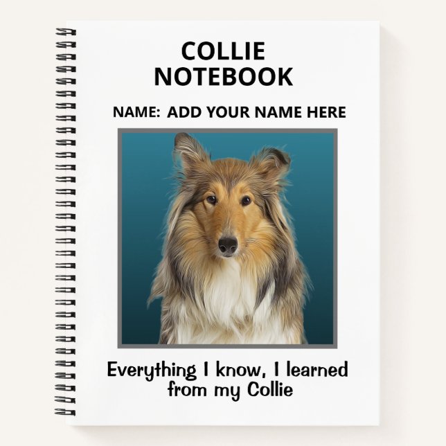 Cuaderno Bloc de notas para amantes de collies (Anverso)