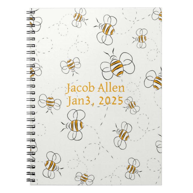 Cuaderno Bloc de notas para bebés de abejas voladoras (Frente)