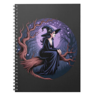 Cuaderno Bloc de notas para brujas iluminado por luna