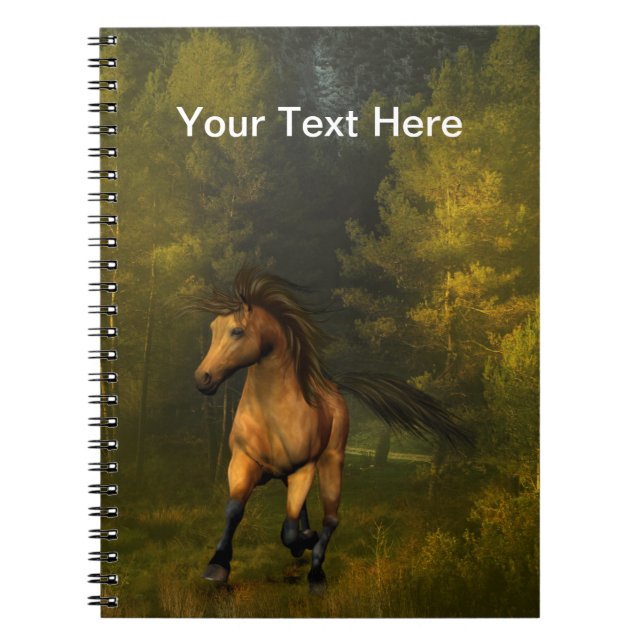 Cuaderno Bloc de notas para caballos Buckskin (Frente)
