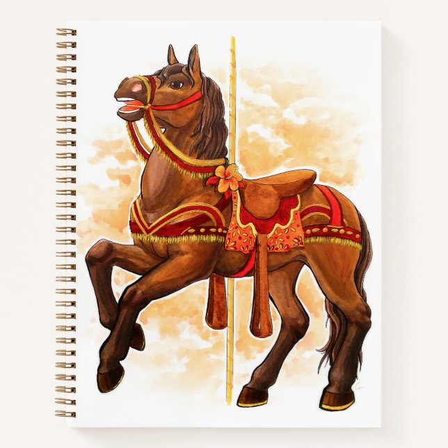 Cuaderno Bloc de notas para caballos Carrusel Bay (Anverso)