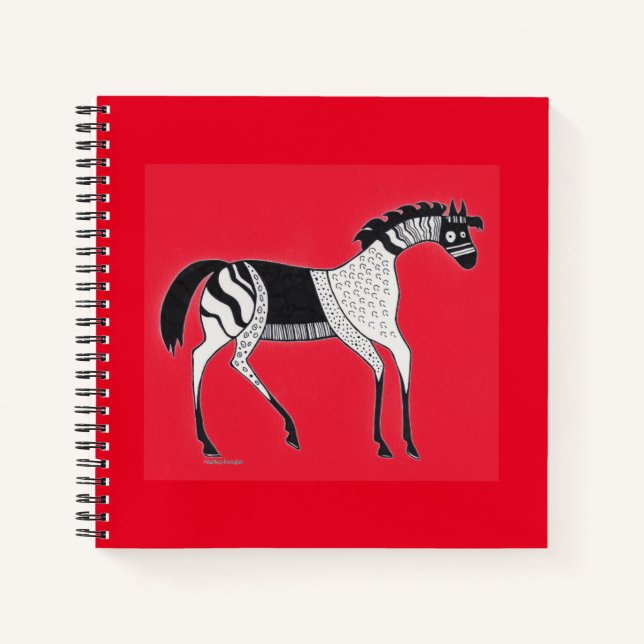 Cuaderno Bloc de notas para caballos rojos de inspiración g (Anverso)