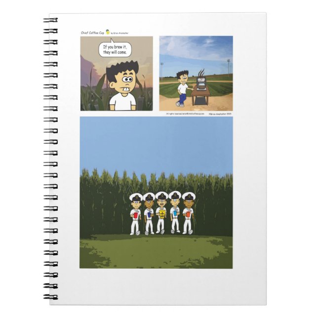Cuaderno Bloc de notas para café de béisbol (Frente)