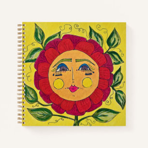 Cuaderno Bloc de notas para chicas con flores de color pint
