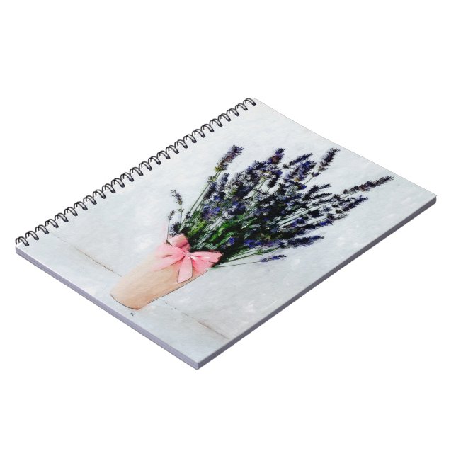 Cuaderno Bloc de notas para cubrecamas de agua de lavanda (Lado Izquierdo)