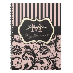 Cuaderno Bloc de notas para damasquinados rosa, gris y marf