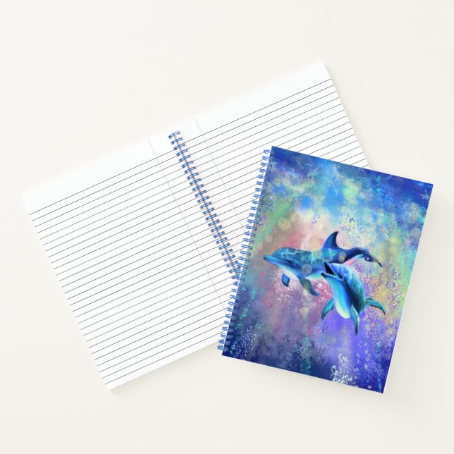 Cuaderno Bloc de notas para delfines en pareja (Interior)