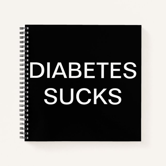 Cuaderno bloc de notas para diabetes negro (Anverso)