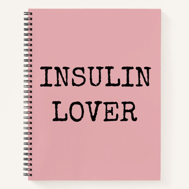 Cuaderno bloc de notas para diabetes rosa (Anverso)