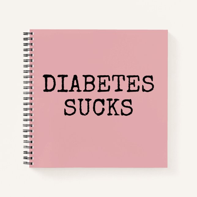 Cuaderno bloc de notas para diabetes rosa (Anverso)