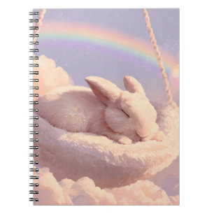 Cuaderno Bloc de notas para el arcoiris de un conejo durmie