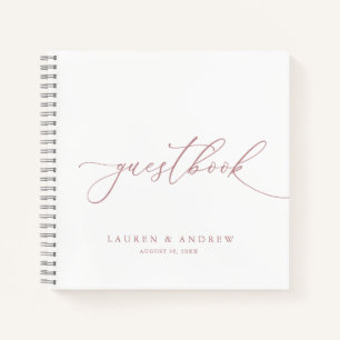 Cuaderno Bloc de notas para el Boda Minimalista Dusty Rosa