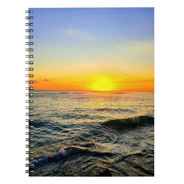 Cuaderno Bloc de notas para el brillo del atardecer caribeñ (Frente)