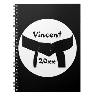 Cuaderno Bloc de notas para el cinturón negro de artes marc