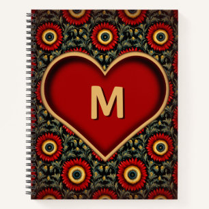 Cuaderno Bloc de notas para el corazón de Personalizable ro