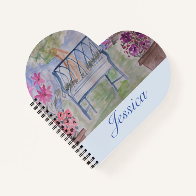 Cuaderno Bloc de notas para el corazón del banco de verano (Anverso)