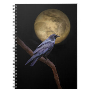 Cuaderno Bloc de notas para el diario Raven y Moon