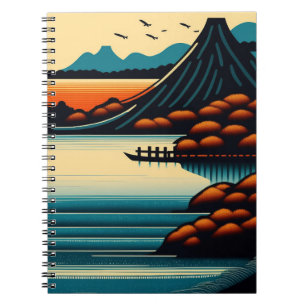 Cuaderno Bloc de notas para el Ilustracion del Lago de la M