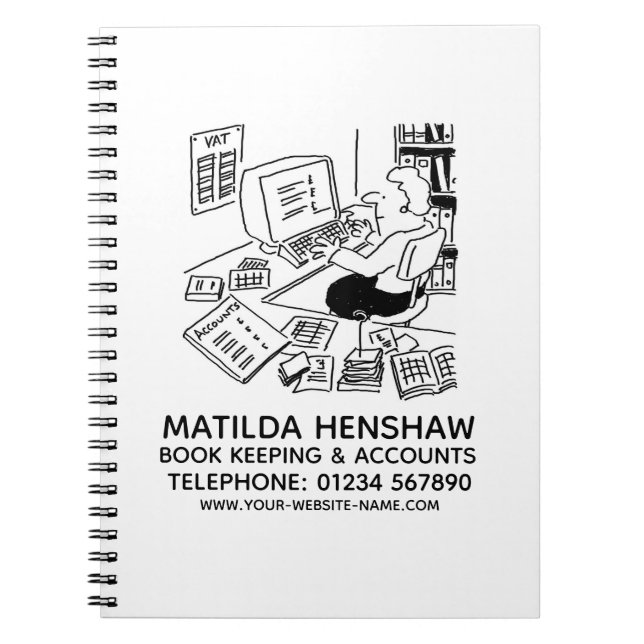 Cuaderno Bloc de notas para el mantenimiento de libros y cu (Frente)