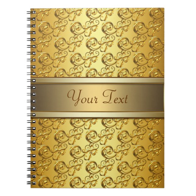 Cuaderno Bloc de notas para empresas Gold Spiral (Frente)