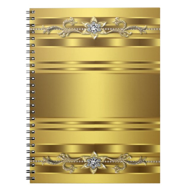 Cuaderno Bloc de notas para empresas Gold Spiral (Frente)