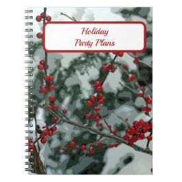 Cuaderno Bloc de notas para feriados de Navidades Red Winte