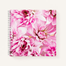Cuaderno Bloc de notas para flores de crisantemo rosa