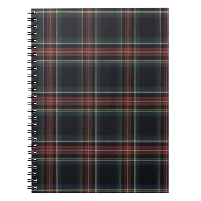 Cuaderno Bloc de notas para fotografías en tartán negro (80 (Frente)