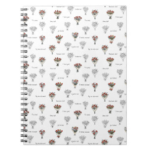 Cuaderno Bloc de notas para fotos de flores en espiral