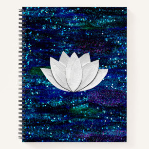 Cuaderno Bloc de notas para galaxias de flores de Lotus