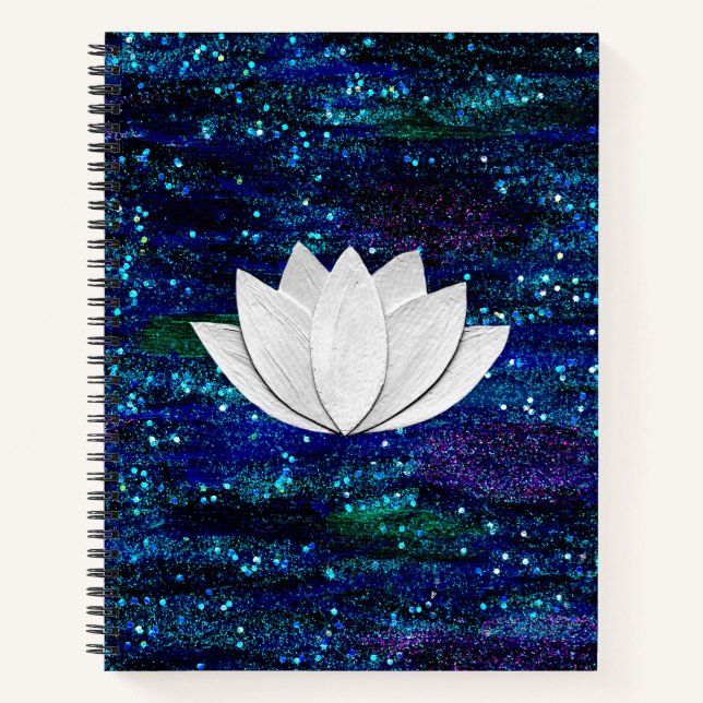 Cuaderno Bloc de notas para galaxias de flores de Lotus (Anverso)
