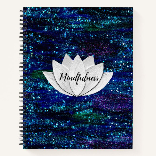 Cuaderno Bloc de notas para galaxias de flores Lotus (Anverso)