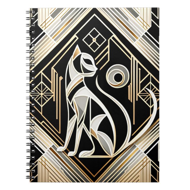 Cuaderno Bloc de notas para gato negro decorativo (Frente)