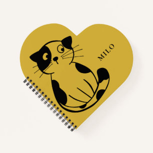 Cuaderno Bloc de notas para gatos con diseño de nombre pers