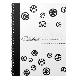 Cuaderno Bloc de notas para gatos en blanco y negro