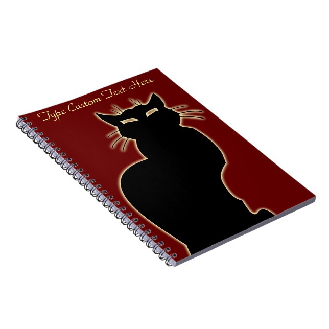 Cuaderno Bloc de notas para gatos en negro personalizado (Lado Derecho)