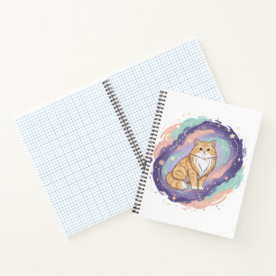Cuaderno Bloc de notas para gatos zodiaco cósmico