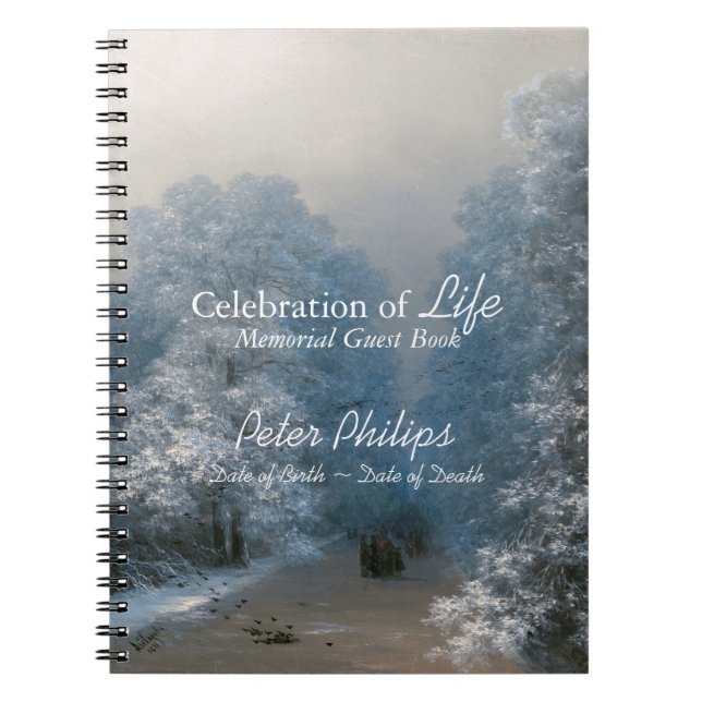 Cuaderno Bloc de notas para inviernos en memoria de paisaje (Frente)