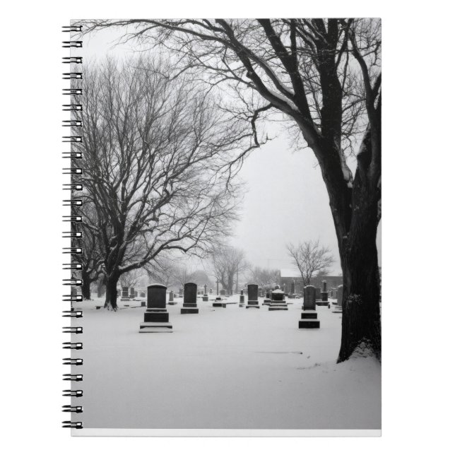 Cuaderno Bloc de notas para la calma del cementerio de Snow (Frente)