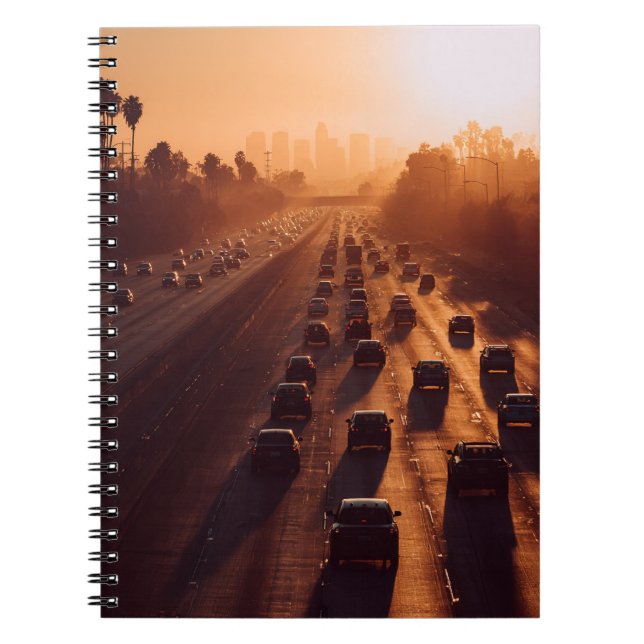 Cuaderno Bloc de notas para la neblina urbana Sunset Commut (Frente)