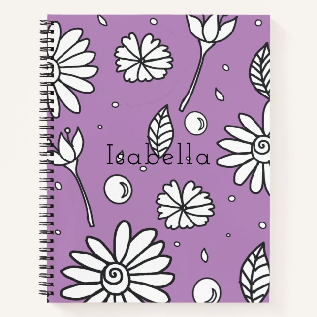 Cuaderno Bloc de notas para las flores de verano de bonito  (Anverso)