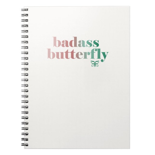 Cuaderno Bloc de notas para mariposa de Badass (Frente)
