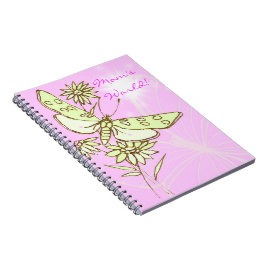 Cuaderno Bloc de notas para mariposa de limón limón rosa