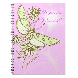 Cuaderno Bloc de notas para mariposa de limón limón rosa