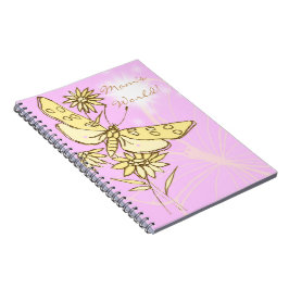Cuaderno Bloc de notas para mariposa rosa