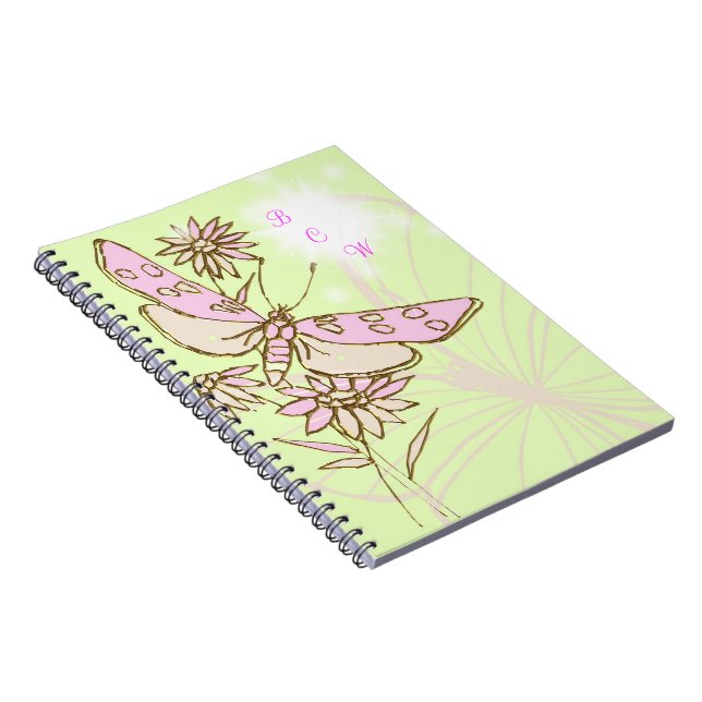 Cuaderno Bloc de notas para mariposa rosa Lemon Lime (Lado Derecho)