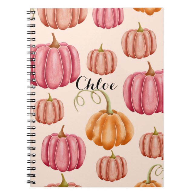 Cuaderno bloc de notas para otoño+autum, calabazas (Frente)