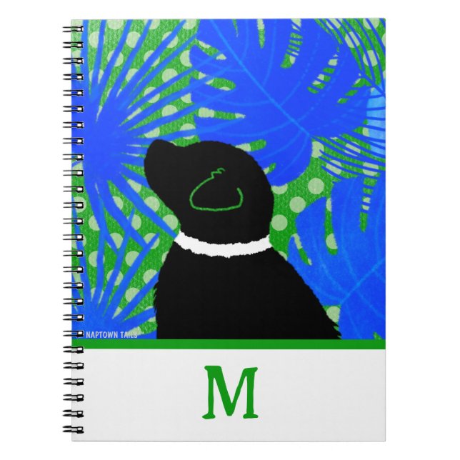 Cuaderno Bloc de notas para perros negros de Blue Green Isl (Frente)
