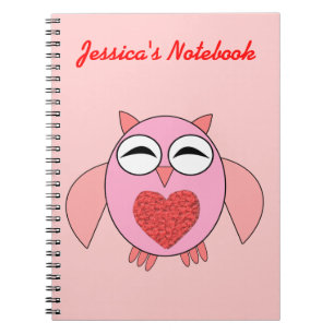 Cuaderno Bloc de notas para Personalizable de búho de amor 